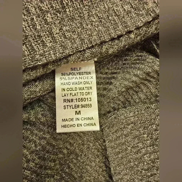 Savanna Jane Ribbed Knit Dress Women Medium Gray Floral Embroidered Boho - Picture 10 of 10